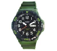 Casio Analog Army Green Resin Band Quartz Black Dial MRW-210H-3A Men's Watch