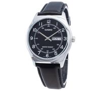 Casio Analog Black Dial Leather Strap Quartz 30M MTP-V006L-1B2 Men's Watch