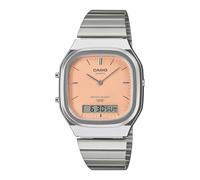 Casio Analog Digital ANA-DIGI Quartz Wristwatch Edgy Collection AQ-240 Series Overseas Model, Pale Orange AQ-240E-4A, retro modern
