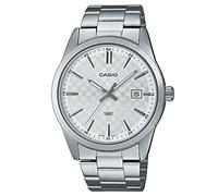 Casio Men Watch Analog Date Display White Dial Stainless Steel Band MTP-VD03D-7AUDF, Silver, bracelet, Silver, casual