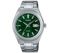 Casio Analog Watch MTP-B180D-3AV, Green Dial, Stainless Steel Bracelet, Date Display, WR 50M, Retro Style