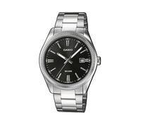 Casio Analogue Black Dial Silver Tone Stainless Steel Bracelet Watch
