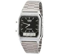 Casio AQ-230A-1D Casio Silver & Black Dual Time Watch - Silver/Silver Digit/Black/One Size