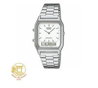 CASIO AQ-230A-7D/AQ230A-7D Analog-Digital Metal Band Silver Dial Unisex Watch