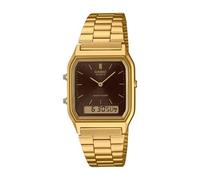 Casio AQ-230GA-5A Unisex Analog Digital Watch Gold Tone Brown Vintage
