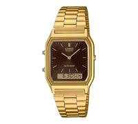 Casio AQ-230GA-5AMQYES Vintage Analog-Digital Watch, Gold Tone, Brown Dial