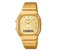 Casio AQ-240E-9AVEF Vintage Gold-Tone Square Dial Golden Bracelet Watch