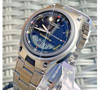 CASIO AW-80D-1AVDF MENS SILVER TELEMEMO ANA-DIGI DUAL TIME BLACK DIAL WATCH NEW