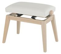 K&M 13941 Piano Bench White Ash and White Vinyl