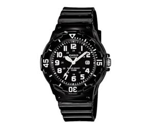Casio Boy's Quartz Watch Dial Analogue Display Black Resin Strap and Black Dial LRW-200H-1B