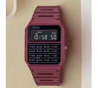 Casio CA-53WF-4B Red Calculator Digital Watch, Dual Time, Vintage Casio, Unisex