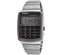 Casio CA506-1 Men's Vintage Stainless Steel Band Alarm Chronograph Calculator Watch