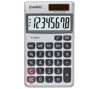 Casio Calculator Handheld Battery Solar-Power 8 Digit 3 Key Memory Wallet 70X117X8mm Ref Sl300Sv