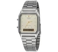 Casio Ana-Digi Analog Digi Quartz Wristwatch, Vintage Series, AQ-230 Series, Unisex, Dual Time, Overseas Model, Metallic Gray x Light Gold AQ-230GG-9A, Bracelet Type, Metallic Gray x Light Gold