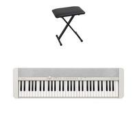 Casio Casiotone CT-S1-61-Key Touch-Sensitive Retro Keyboard | Sleek, Portable Design for Beginners to Pros | Stereo Grand Piano with Casio ARBENCH Padded X-Style Folding Keyboard Bench