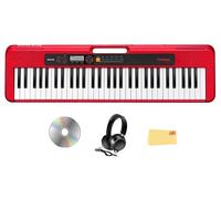 Casio Casiotone CT-S200RD 61-Key Portable Keyboard - Red Bundle with Headphones, Austin Bazaar Instructional Video and Polishing Cloth