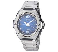 Casio MWA100HD Series | Men’s Analog Watch | Blue/Silver | 100M WR | Stainless Steel Band | Resin Glass | LED Illuminator Backlight with Afterglow | 3 Hands (HR, MIN, SEC) | 3 Year Battery,