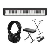 Casio CDP-S160 88-Key Compact Piano Keyboard with Touch Response, Black, Bundle with H&A Studio Headphones, Stand, Bench, Sustain Pedal