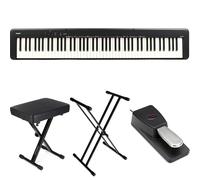 Casio CDP-S160 Compact Digital Piano Bundle - 88 Weighted Keys, Slim Design, Includes Stand, Sustain Pedal, and Bench - Ideal for Beginners and Professionals - Black