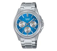 Casio Chrono 42mm Silver Men's Blue Analogue Watch MTP-1375D-2A2VDF