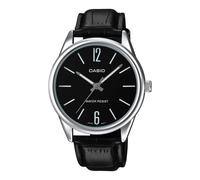Casio Classic 40mm Silver Men's Black Leather Analogue Watch MTP-V005L-1BUDF