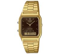 Casio Classic Brown Dial Dual Display Stainless Steel Watch