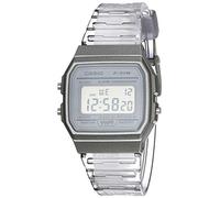 Casio Classic F91W Series Quartz Watch | Water Resistant |1/100 Second Stopwatch | Daily Alarm | Hourly Time Signal |Auto Calendar |SS Caseback |12/24-Hour Format, Clear Grey, Quartz Watch