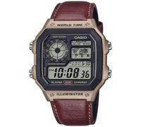 Casio Men's Digital Quartz Watch with Leather Strap AE-1200WHL-5AVEF