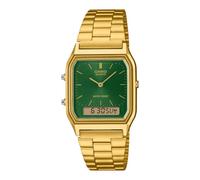 Casio Collection Mens Analogue-Digital Watch with Green Dial and Gold Strap AQ-230GA-3AMQYES