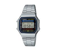 Casio Collection Mens Digital Watch with Black Dial and Silver Strap A168WA-1YES