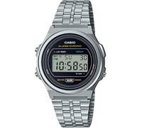 Casio Collection Vintage Unisex Digital Watch with Stainless Steel Strap Silver