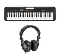 Casio CT-S200 61-Key Digital Piano Style Portable Keyboard, 48 Note Polyphony and 400 Tones, Black with Headphones