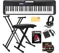 Casio CT-S300 61 Keys Keyboard Set with Adjustable Stand, Bench, Headphones, Sustain Pedal, Instruction Book, Instruction DVD and Austin Bazaar Polishing Cloth