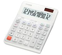 CASIO DE-12E-WE | 12-digit display, step keyboard, vertical key stroke, tax calculation, currency conversion, solar/battery operation.