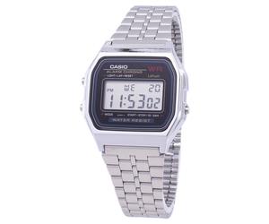 Casio Digital Alarm Chrono Micro-Light Stainless Steel A159WA-N1DF Mens Watch
