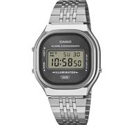Casio A140 Series Alarm Chronograph Illuminator (36.8mm) Grey Sunray Dial/Stainless Steel Band A140WE-8AEF