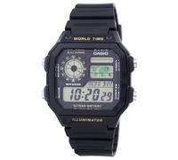 Casio Digital World Map World Time Alarm Illuminator AE-1200WH-1BVDF Mens Watch