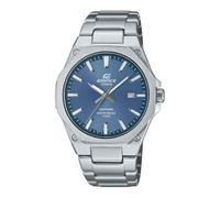 Casio Edifice Blue Analog Dial Silver Stainless Steel Band Men's Watch, Silver, Classic