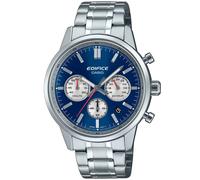 Casio Edifice Chronograph Men's Watch Steel/Blue EFR-575D-2AEF, silver, Modern