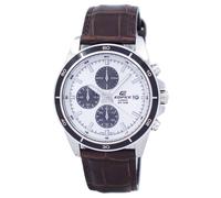 Casio Edifice Chronograph White Dial Leather Strap EFR-526L-7AV Mens Watch
