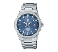 Casio Edifice EFR-S108D-2AVUDF Blue Analog Dial Silver Stainless Steel Band Men's Watch Slim Case Sapphire Glass ED602, Silver, Classic