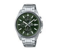 Casio Edifice Efv-610d-3cvuef Men's Chronograph Watch - Green Dial, Stainless Steel Bracelet