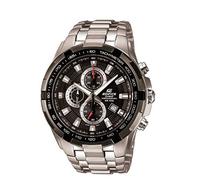Casio Men's 49.00mm Quartz Watch with Black Analogue dial and Silver Metal Strap EF-539D-1AVEF