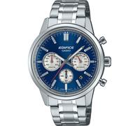 Casio Edifice Chronograph Men's Watch Steel/Blue EFR-575D-2AEF, silver, Modern