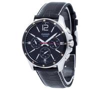 Casio Enticer Analog Quartz MTP-1374L-1AV 50M Leather Black Dial Men's Watch