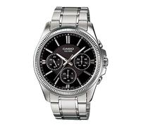 Casio Enticer Analog Stainless Steel Black Dial Quartz MTP-1375D-1AV Mens Watch