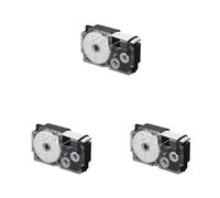 CASIO EZ-Label Printer XR-18HSWE Label Tape Heat Shrink Tube for Cable 5.0-11.0 mm 18 mm x 2.5 m Black on White (Pack of 3)