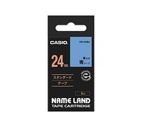 CASIO EZ-Label Printer XR-24BU1 Label Tape Self-Adhesive 24 mm x 8.0 m Black on Blue