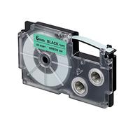 Casio EZ-Label Printer XR-6GN1 Label Tape Self-Adhesive 6 mm x 8.0 m Black on Green