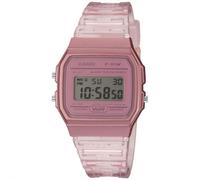Casio F-91WS-4EF Pink Digital Quartz Ladies' Watch - Retro Square Dial, Resin Strap, LED Light, Stopwatch, Alarm, 30m WR